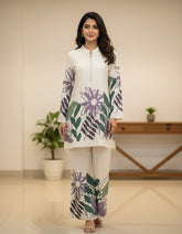 Off-White Printed Cotton Coord Set