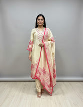 Jimmy Choo Printed Dupatta Suit With Designer Neckline