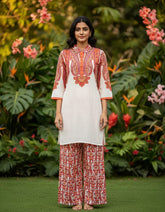 Women's Off-White Digital Print Coord Set