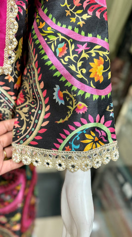 Chanderi Silk 2-Piece Party Wear Suit With Stylish Gota-Patti Work