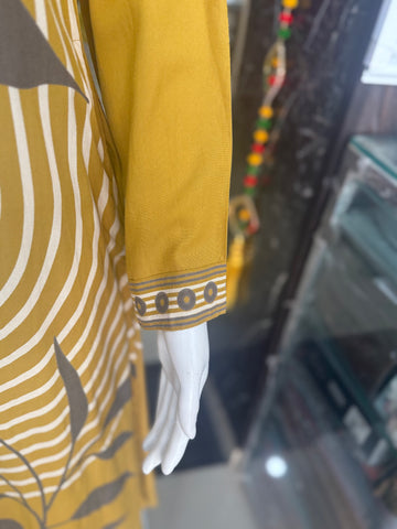 Mustard Color German Rayon 2-Piece Suit With Palazzo Pant