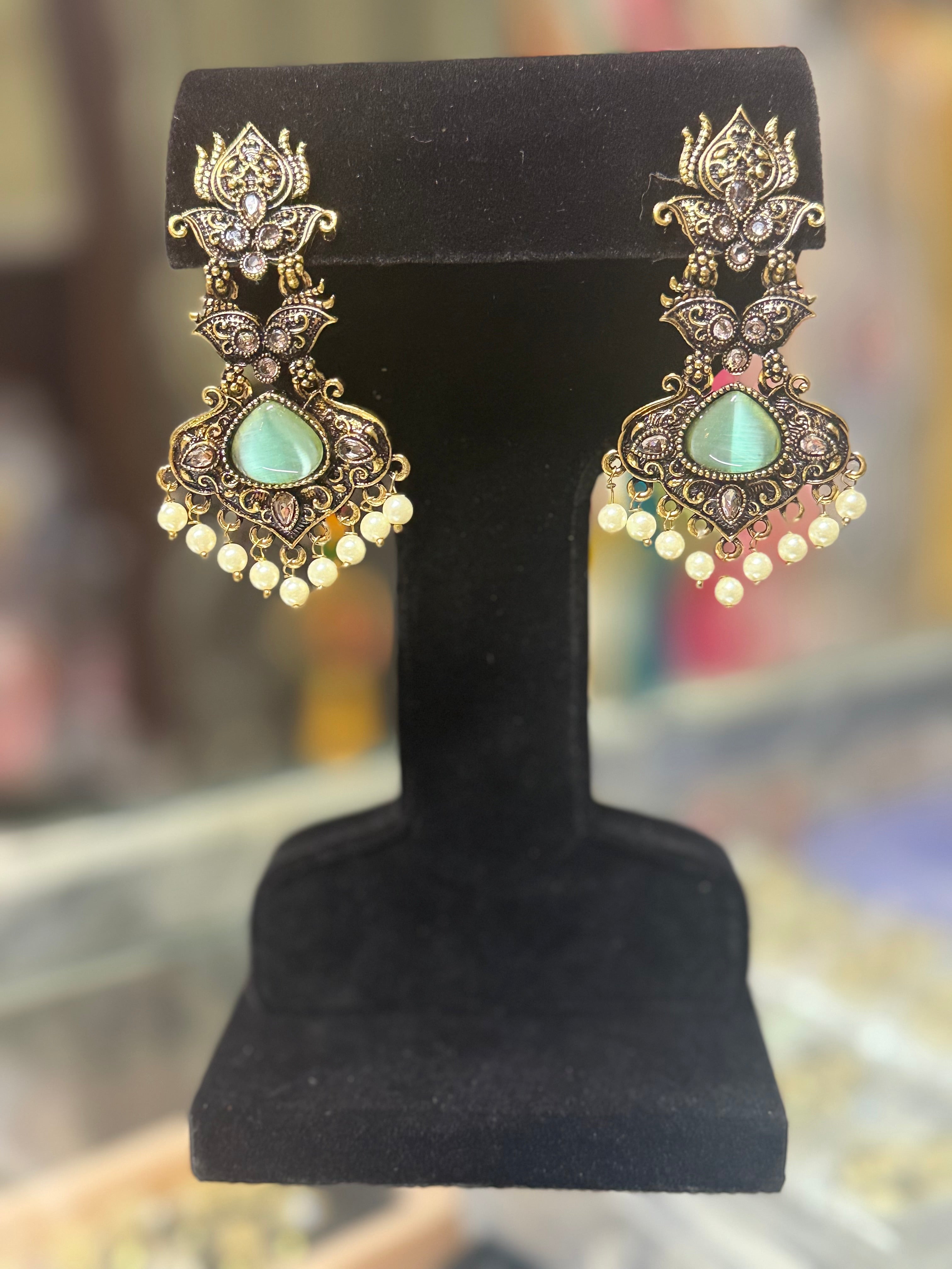 Gold Oxidized Danglers
