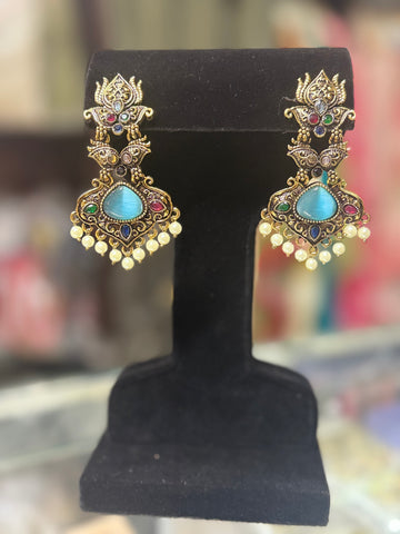 Gold Oxidized Danglers