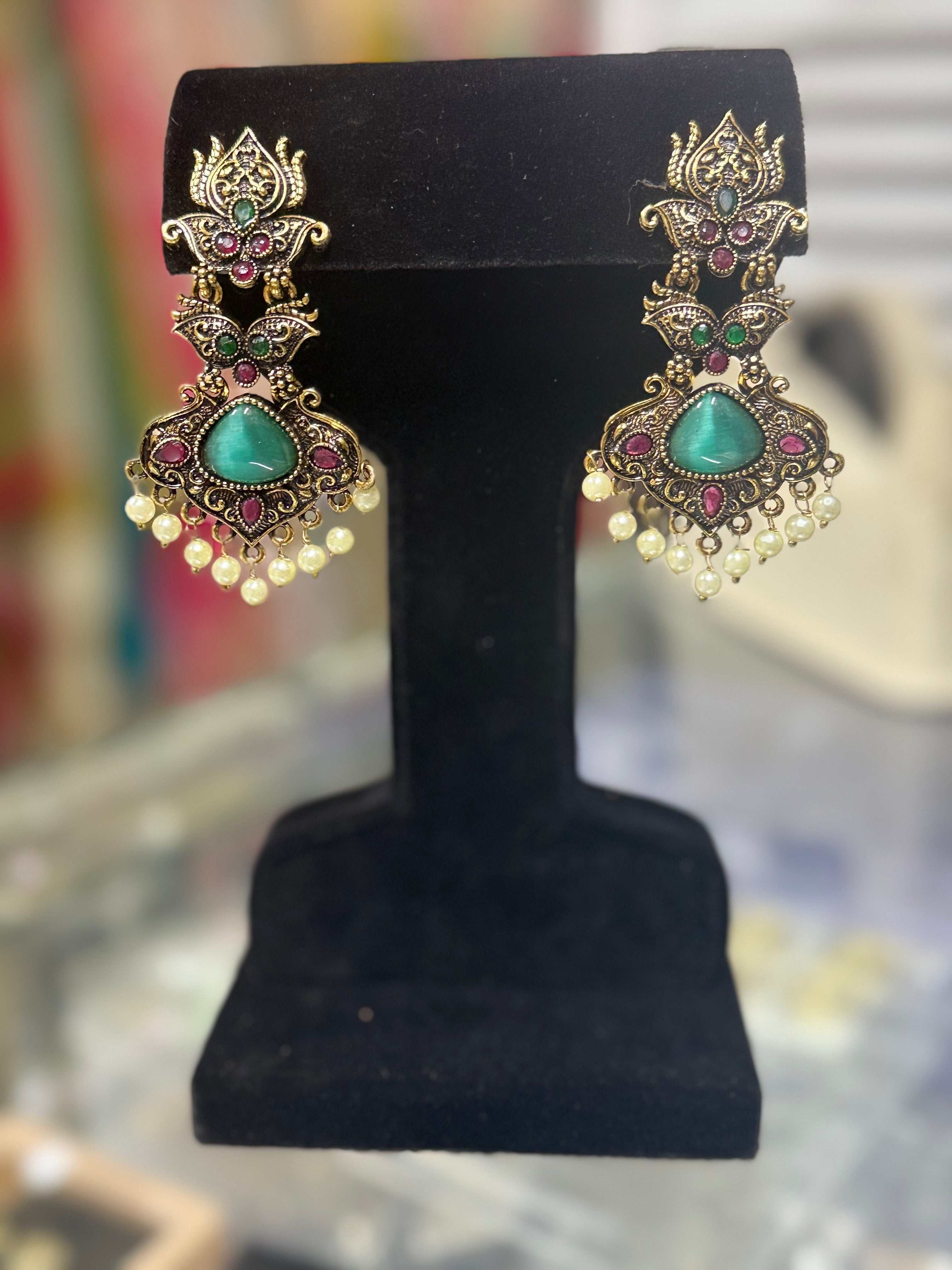Gold Oxidized Danglers
