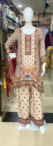 Designer Crape Suit With Pure Chiffon Dupatta