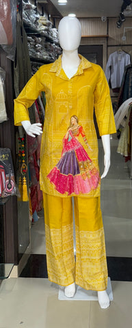 Mustard Yellow Doll Print Coord Set