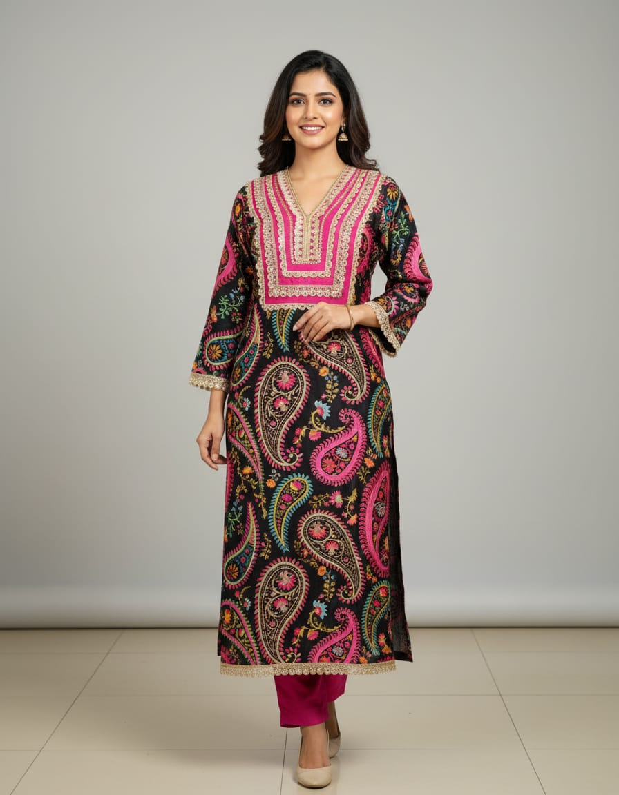 Chanderi Silk 2-Piece Party Wear Suit With Stylish Gota-Patti Work