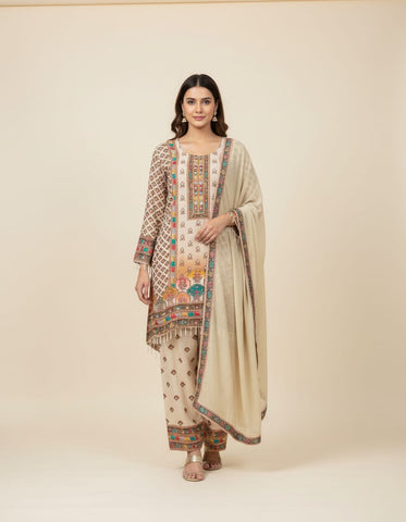 Designer Crape Suit With Pure Chiffon Dupatta