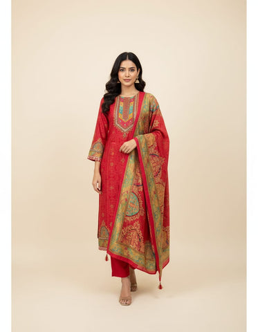 Muslin Cotton Party Wear Suit With Gota-Patti And Sequins Work