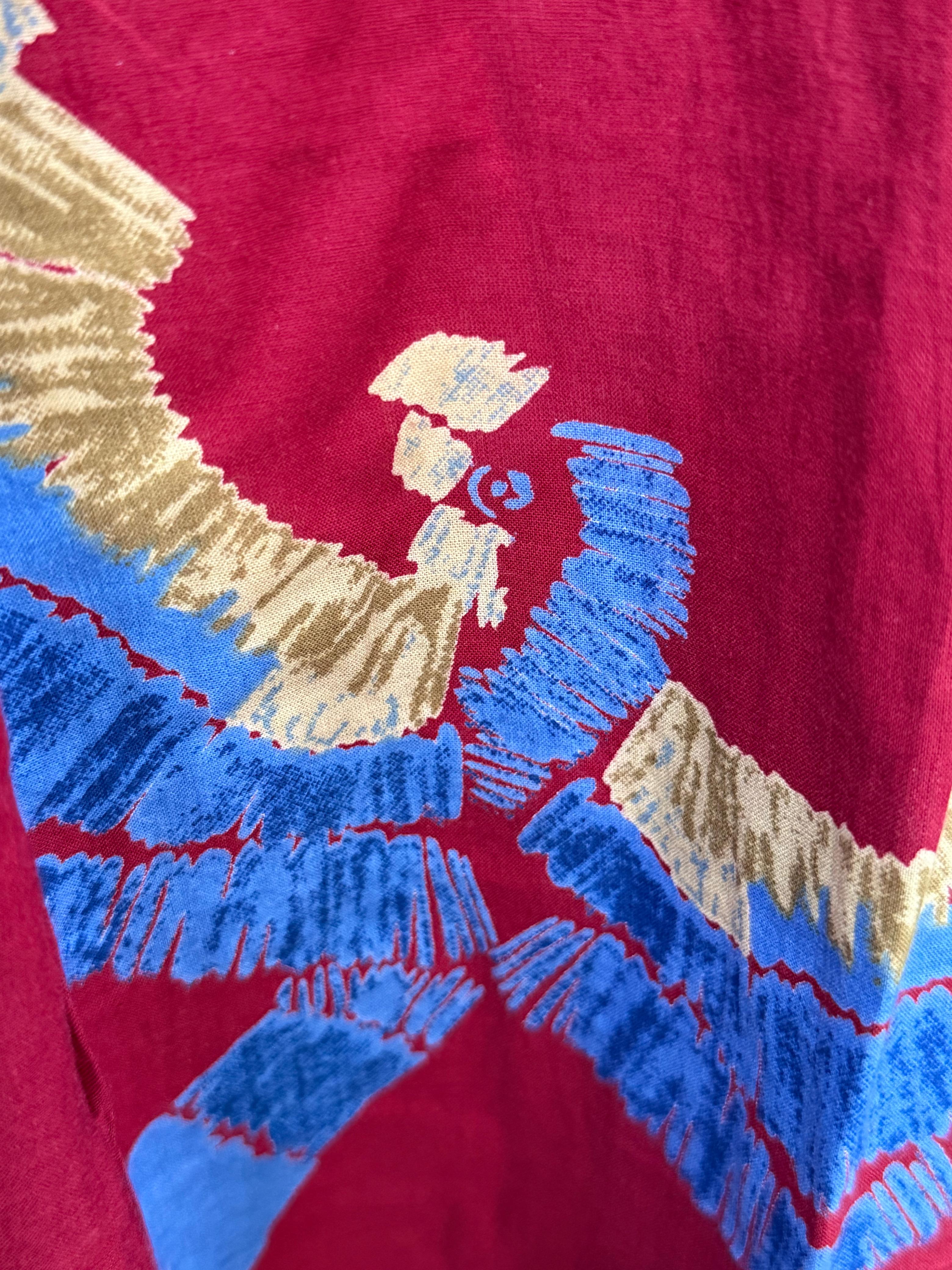 Maroon Cotton Coord Set With Beautiful Bird Print