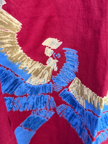 Maroon Cotton Coord Set With Beautiful Bird Print