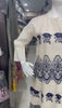 Women's Off-White Coord Set with Navy Blue Resham Embroidery